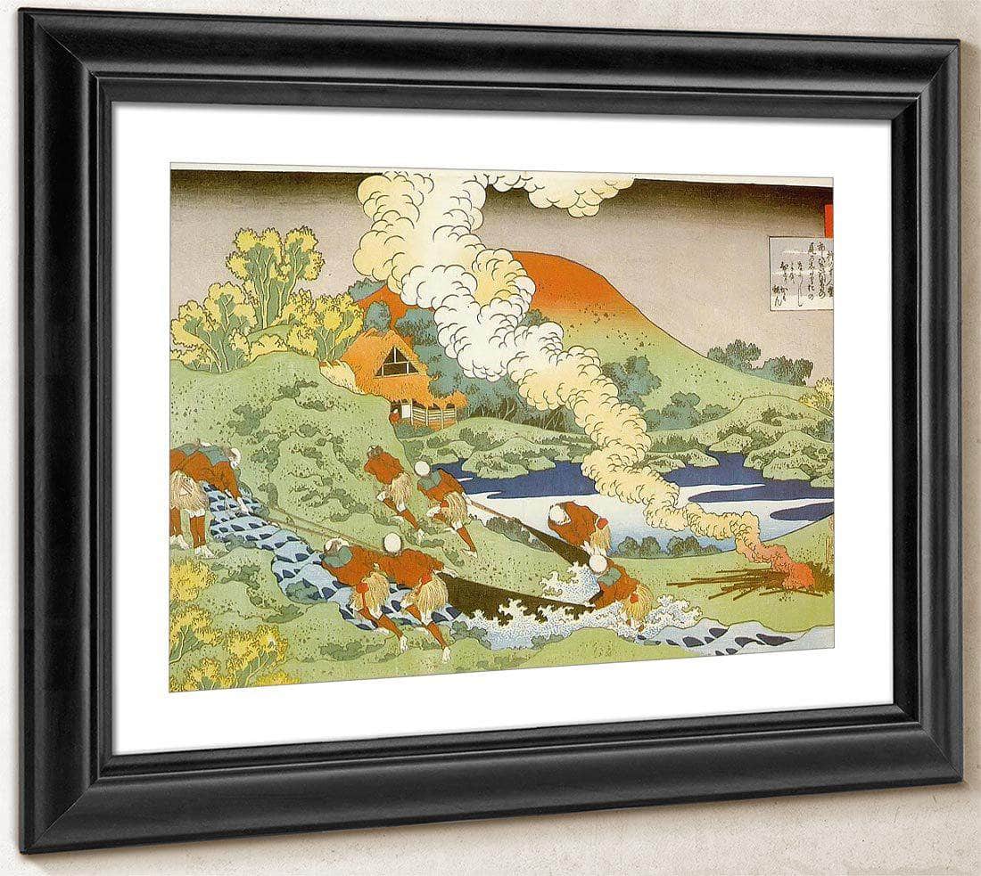 Fishermen Hauling A Net By Hokusai Fine Art Print