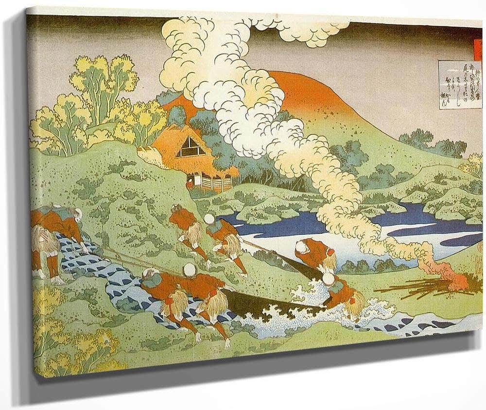 Fishermen Hauling A Net By Hokusai Fine Art Print