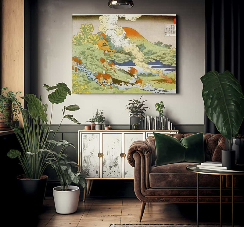 Fishermen Hauling A Net By Hokusai Fine Art Print