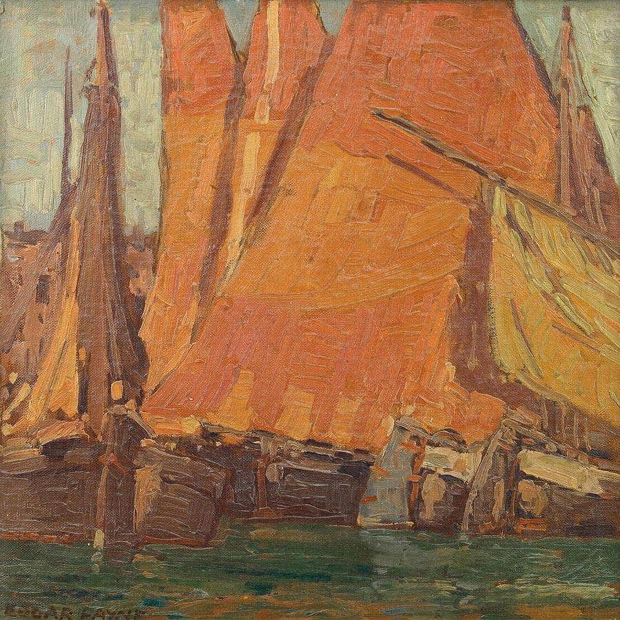 Fishing Boats And Sails By Edgar Payne Fine Art Print