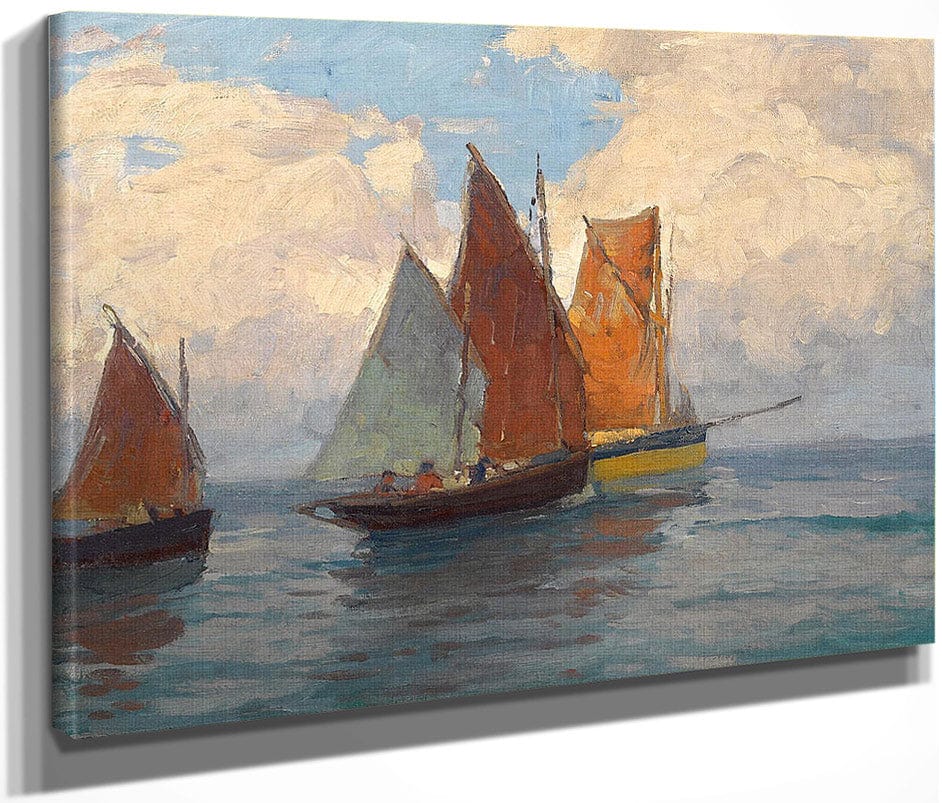 Fishing Boats By Edgar Payne Fine Art Print