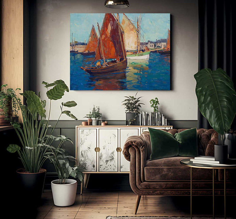 Fishing Boats By Edgar Payne Fine Art Print