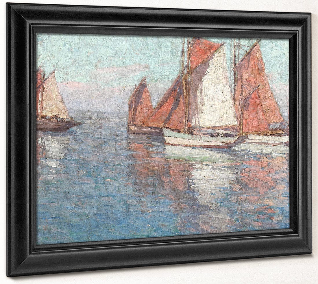 Fishing Boats By Edgar Payne1 Fine Art Print