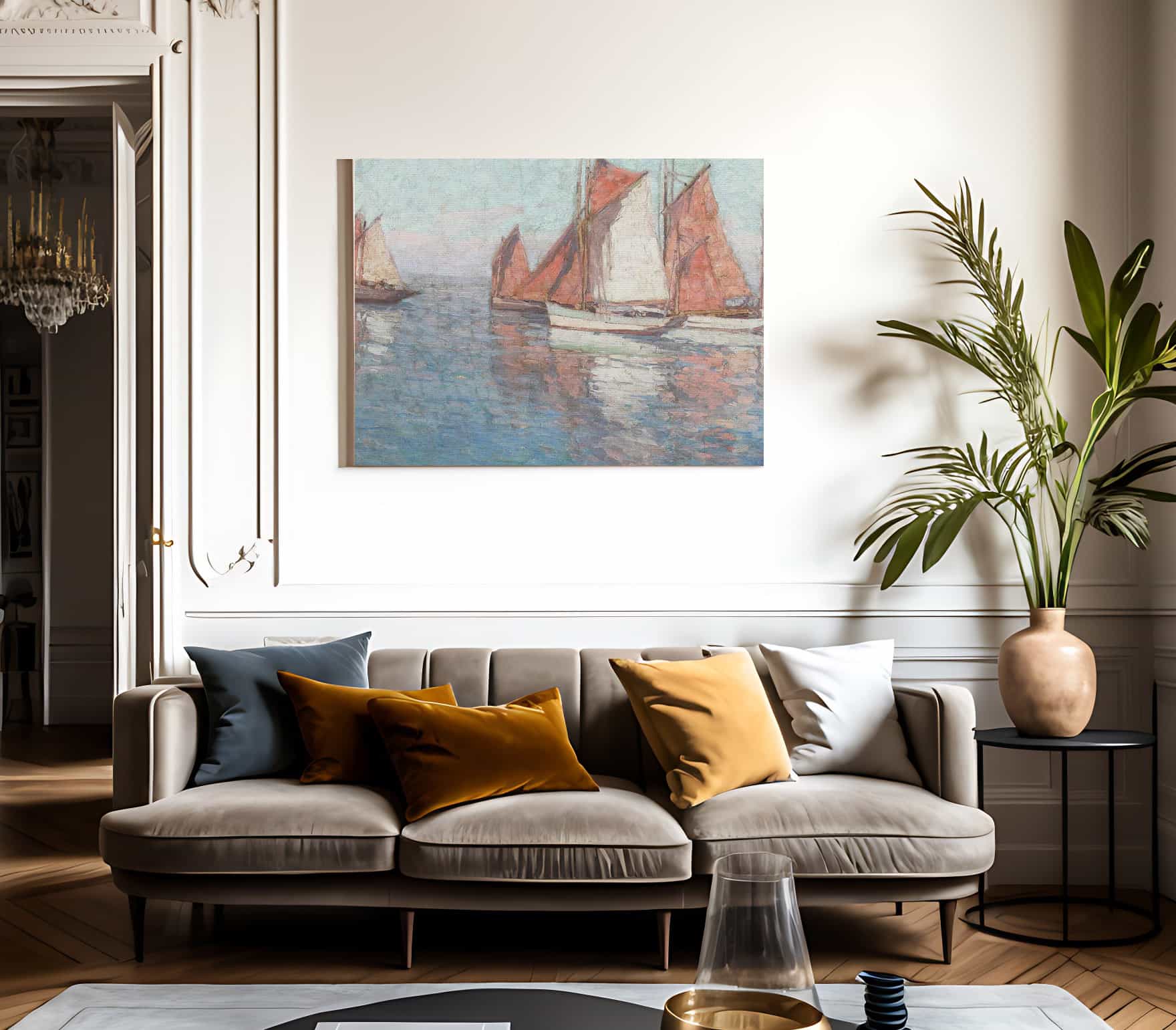 Fishing Boats By Edgar Payne1 Fine Art Print
