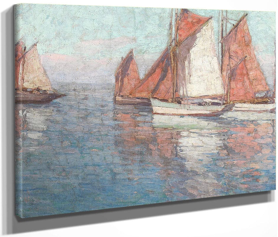 Fishing Boats By Edgar Payne1 Fine Art Print