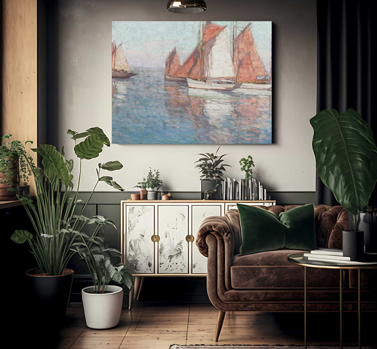 Fishing Boats By Edgar Payne1 Fine Art Print