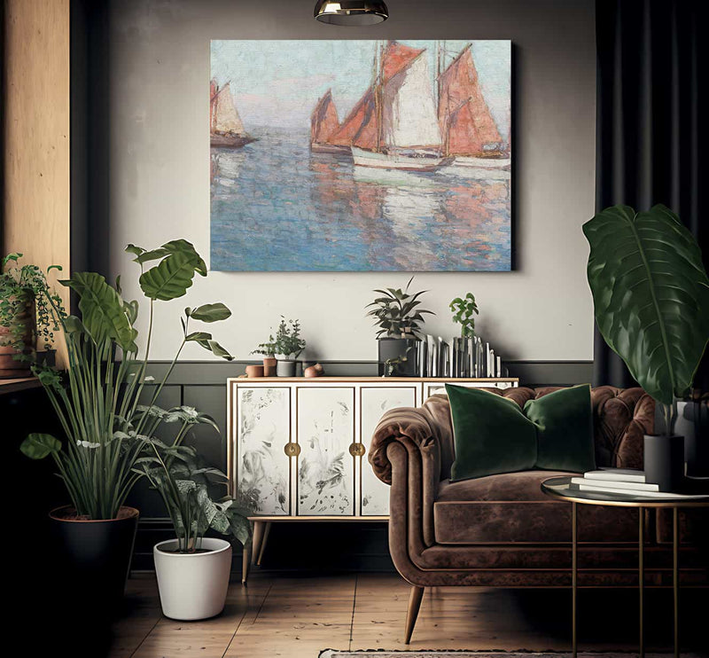 Fishing Boats By Edgar Payne1 Fine Art Print