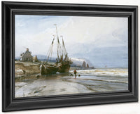 Fishing Boats By Eugene Isabey Fine Art Print