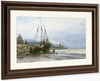 Fishing Boats By Eugene Isabey Fine Art Print