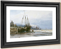 Fishing Boats By Eugene Isabey Fine Art Print
