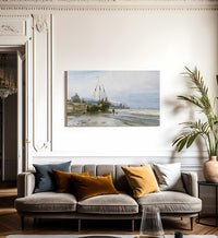 Fishing Boats By Eugene Isabey Fine Art Print