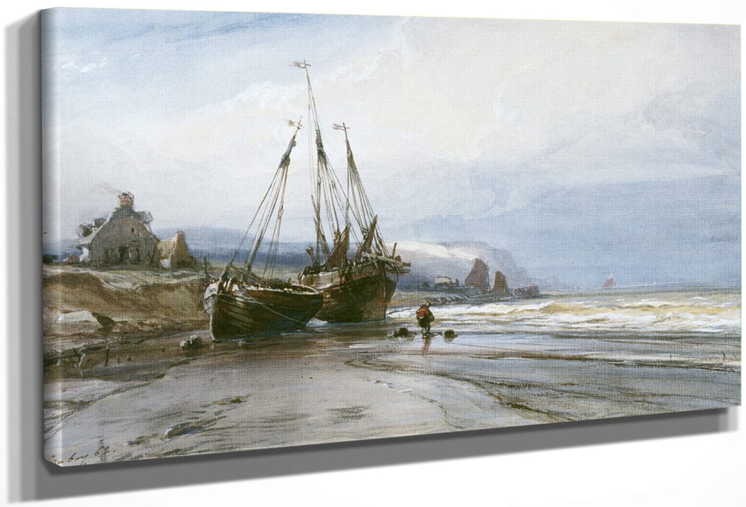 Fishing Boats By Eugene Isabey Fine Art Print