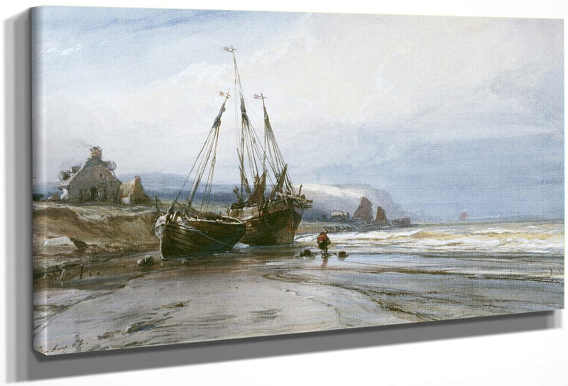 Fishing Boats By Eugene Isabey Fine Art Print
