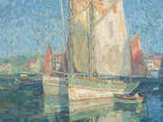 Fishing Boats In A Harbor By Edgar Payne Fine Art Print