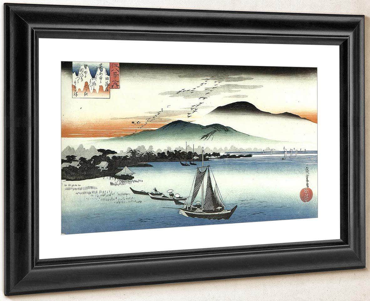 Fishing Boats On A Lake By Hiroshige Fine Art Print
