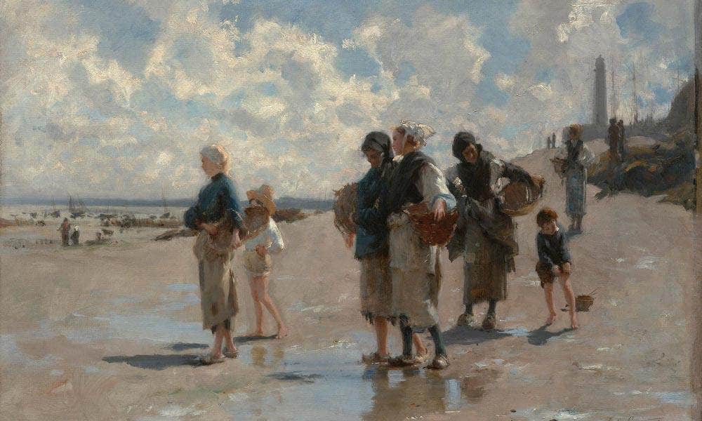 Fishing For Oysters At Cancale (Oyster Gatherers Of Cancale) By John Singer Sargent Fine Art Print