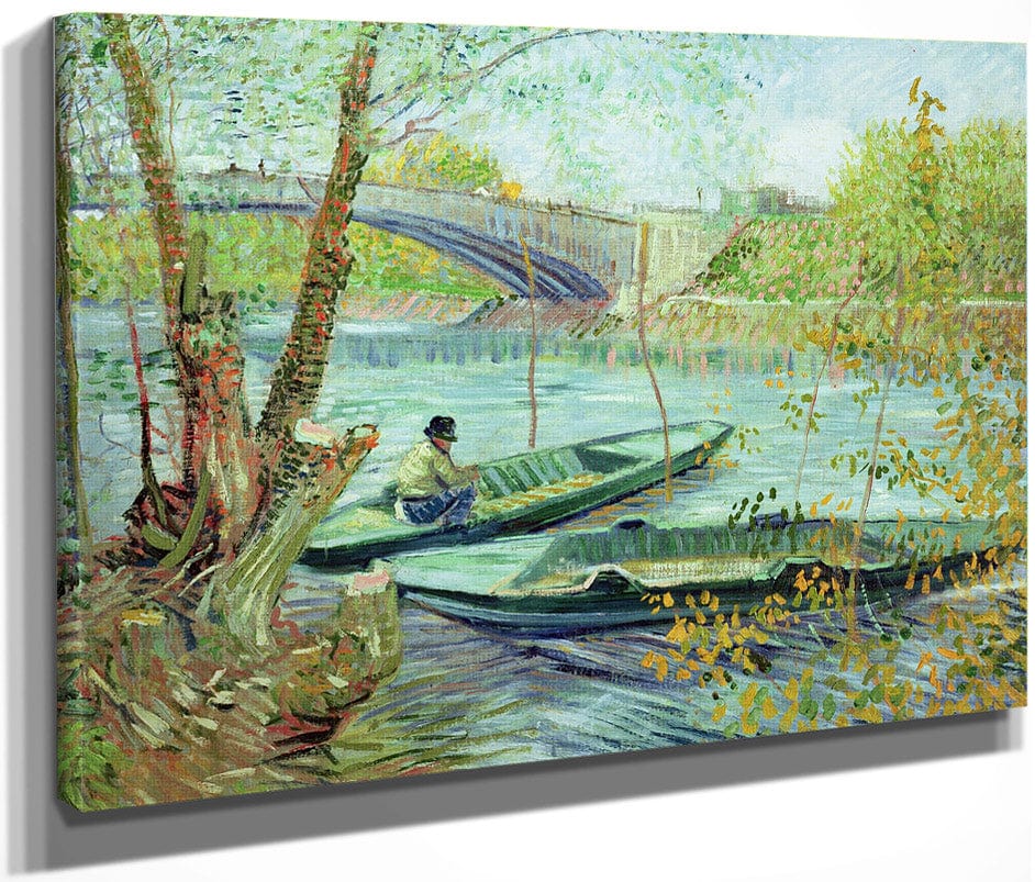 Fishing In The Spring. Pont De Clichy By Vincent Van Gogh Fine Art Print