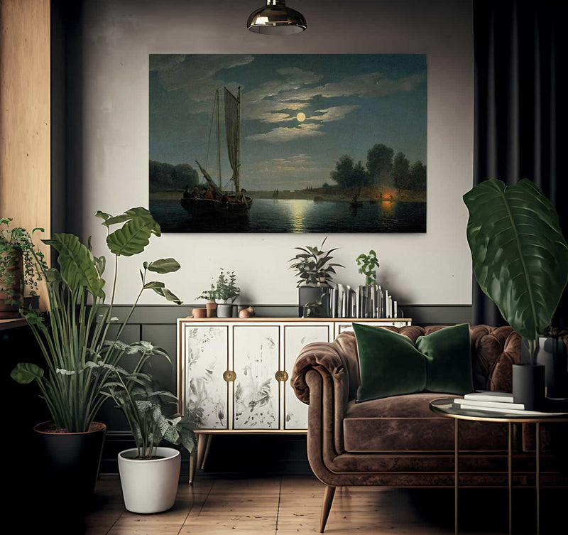 Fishing Party By Henry Fitz Lane Fine Art Print