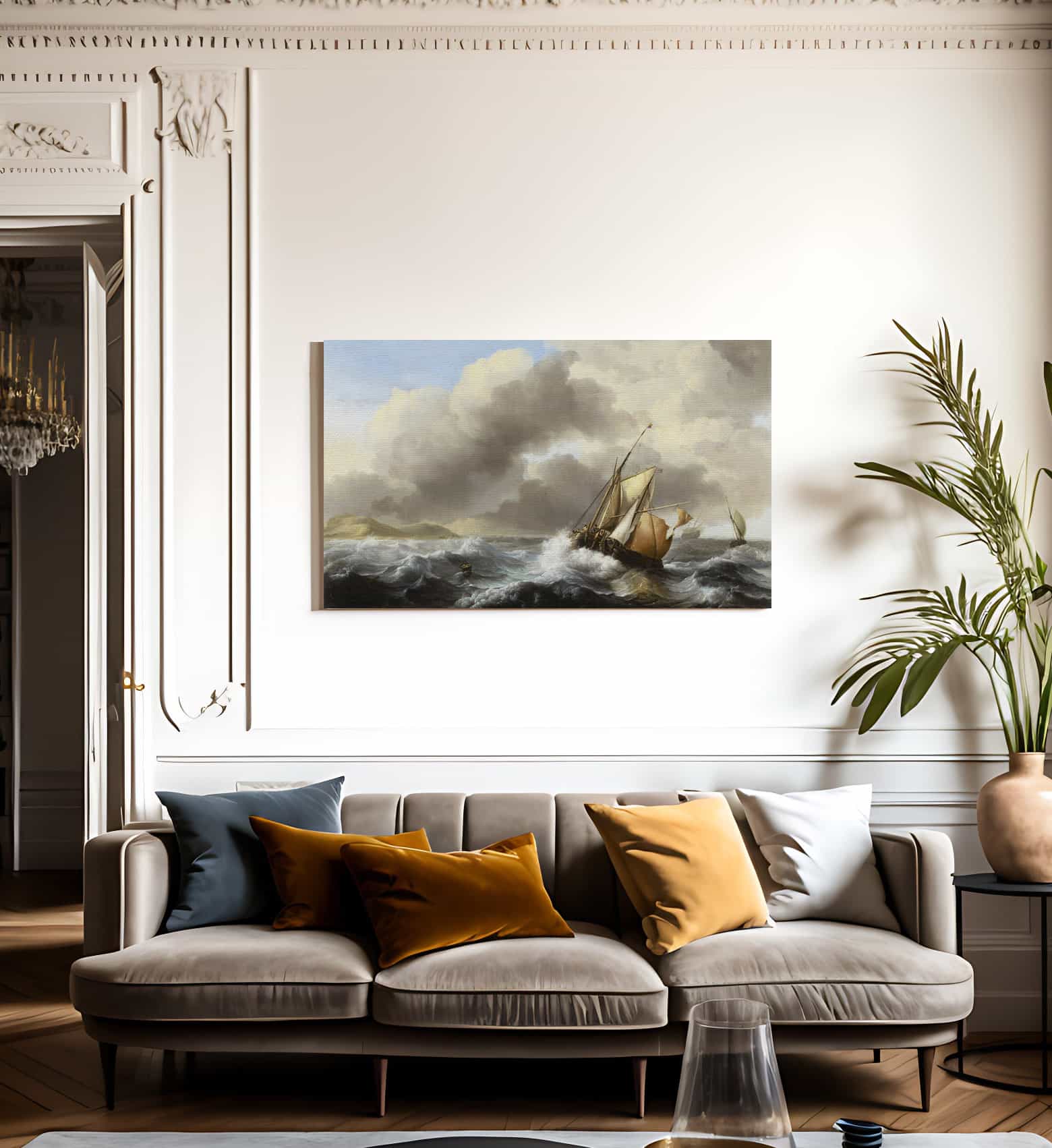 Fishing Vessels Offshore In A Heavy Sea By Ludolf Backhuysen I Fine Art Print