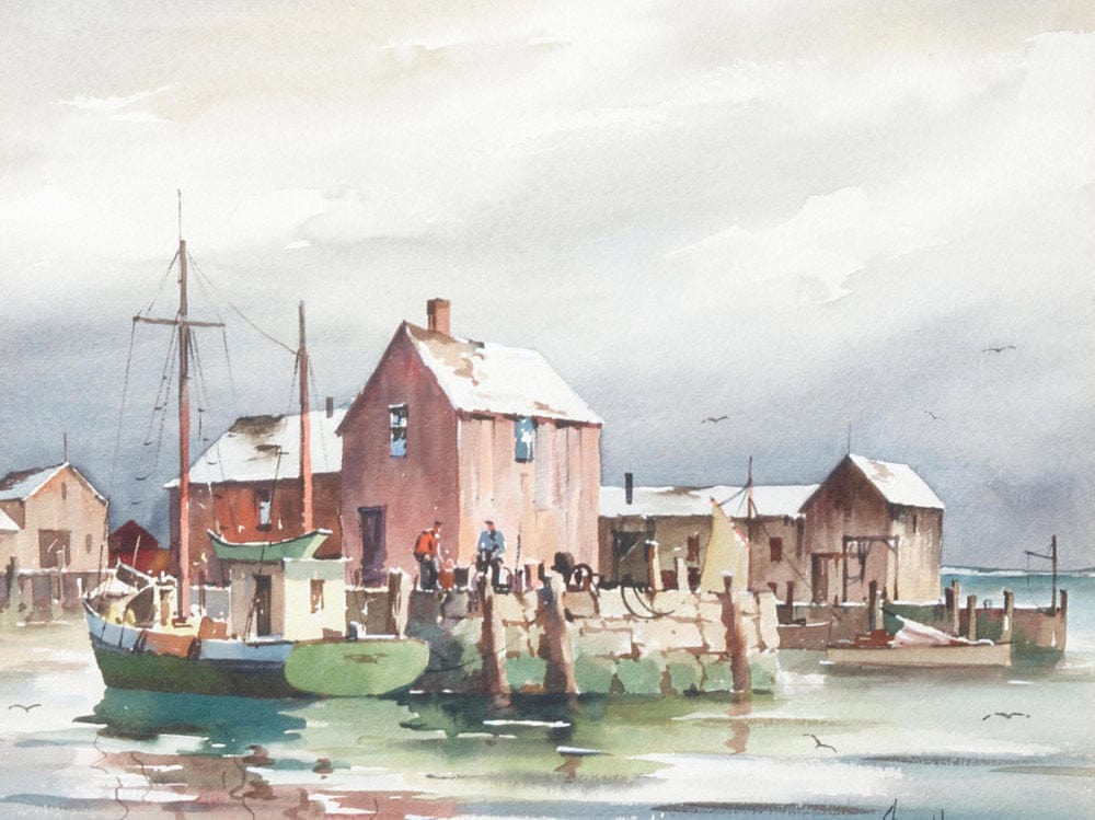 Fishing Village By John Knowles Hare Fine Art Print