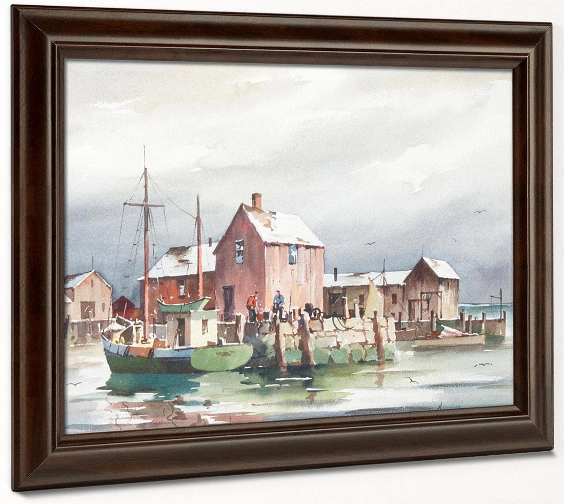 Fishing Village By John Knowles Hare Fine Art Print