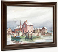 Fishing Village By John Knowles Hare Fine Art Print