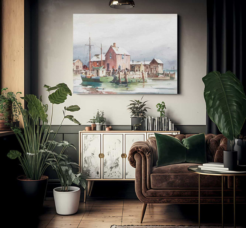 Fishing Village By John Knowles Hare Fine Art Print