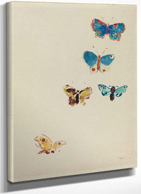 Five Butterflies By Odilon Redon Fine Art Print