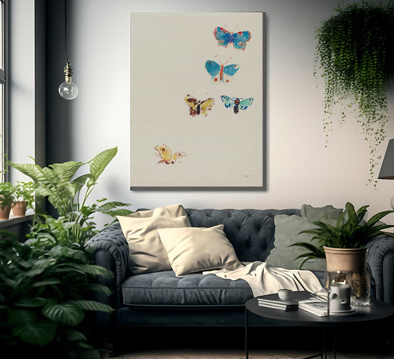 Five Butterflies By Odilon Redon Fine Art Print