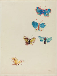 Five Butterflies By Odilon Redon Fine Art Print