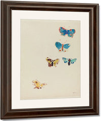 Five Butterflies By Odilon Redon Fine Art Print