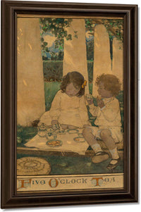 Five Oclock Tea The Child In A Garden Scribners Magazine Interior Illustration December 1903 By Jessie Willcox Smith Fine Art Print