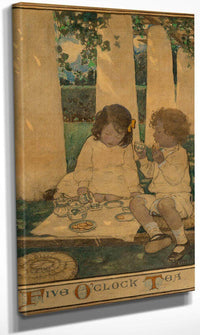 Five Oclock Tea The Child In A Garden Scribners Magazine Interior Illustration December 1903 By Jessie Willcox Smith Fine Art Print