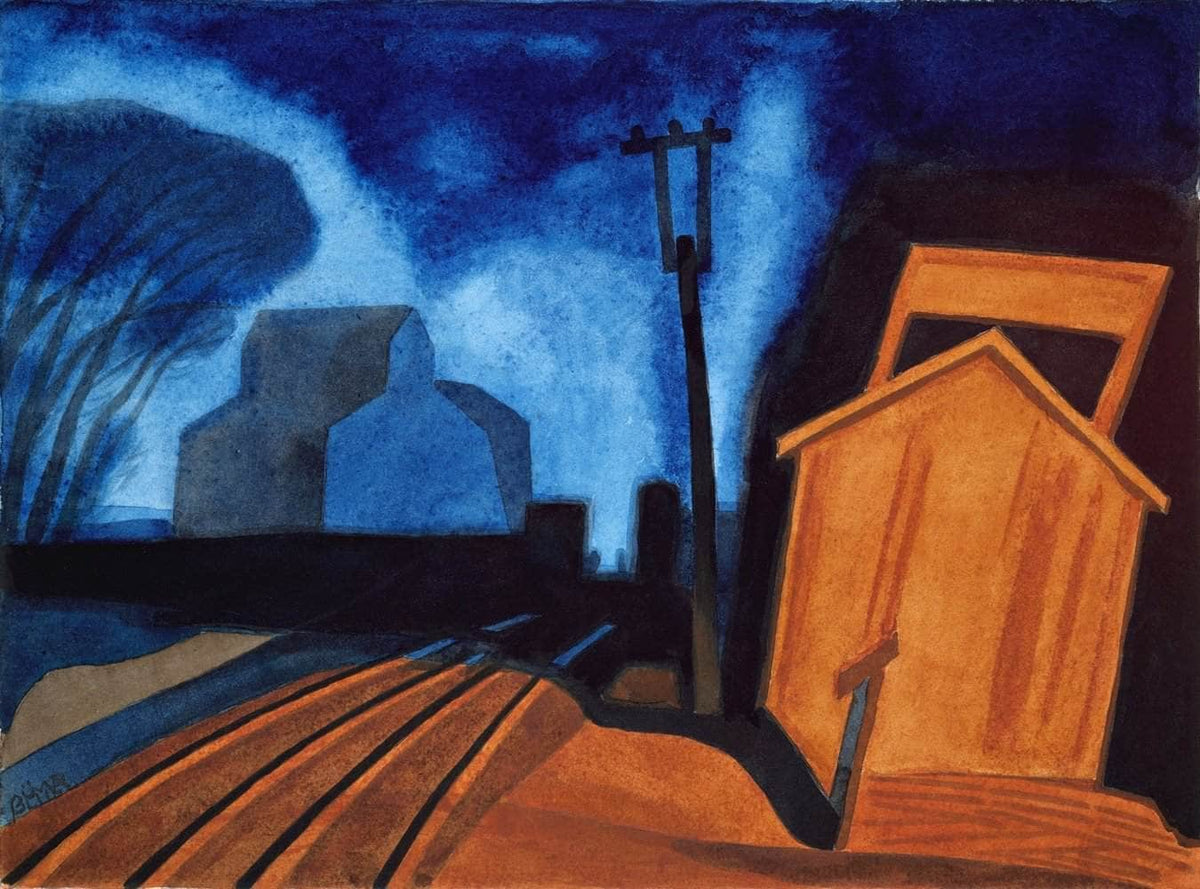 Flag Station, Elizabeth, New Jersey Painting Oscar Bluemner Canvas Art Fine Art Print