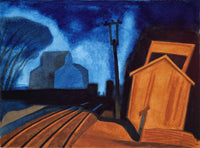 Flag Station, Elizabeth, New Jersey Painting Oscar Bluemner Canvas Art Fine Art Print