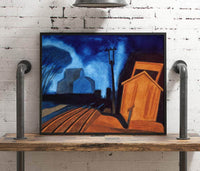 Flag Station, Elizabeth, New Jersey Painting Oscar Bluemner Canvas Art Fine Art Print