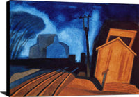 Flag Station, Elizabeth, New Jersey Painting Oscar Bluemner Canvas Art Fine Art Print