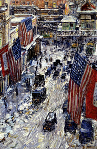 Flags On 57th Street, 1918 Painting Frederick Childe Hassam Canvas Art Fine Art Print