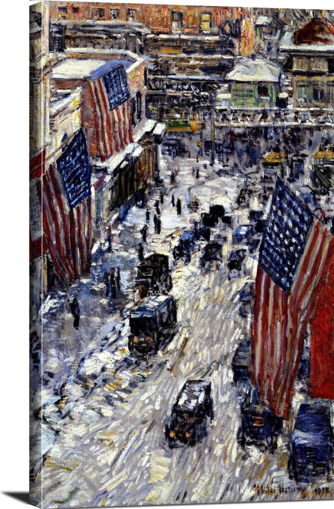 Flags On 57th Street, 1918 Painting Frederick Childe Hassam Canvas Art Fine Art Print