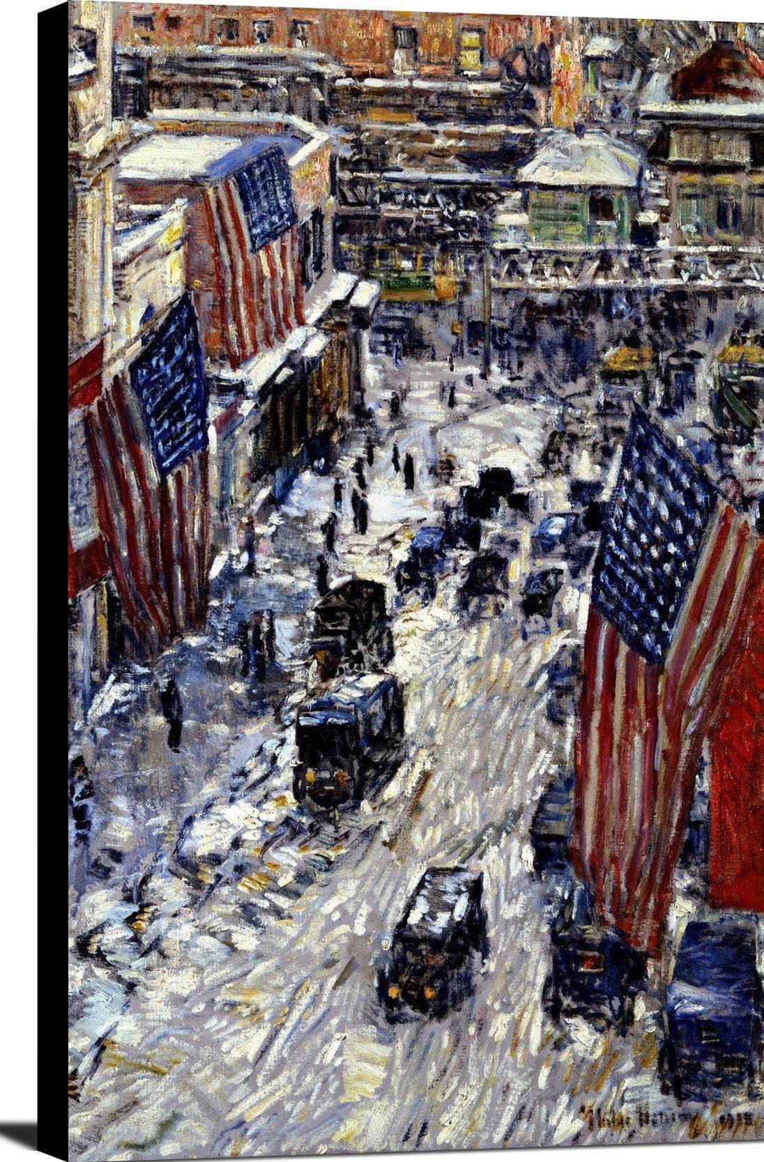 Flags On 57th Street, 1918 Painting Frederick Childe Hassam Canvas Art Fine Art Print