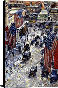 Flags On 57th Street, 1918 Painting Frederick Childe Hassam Canvas Art Fine Art Print