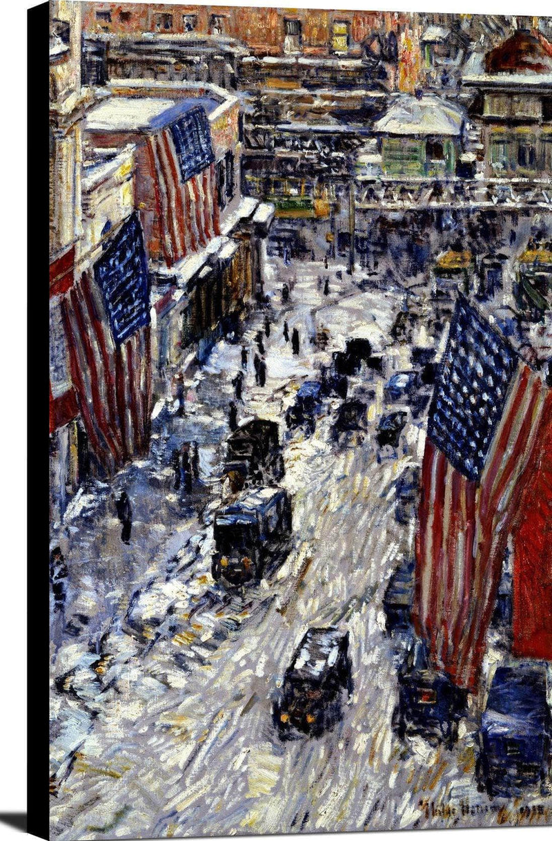 Flags On 57th Street, 1918 Painting Frederick Childe Hassam Canvas Art Fine Art Print