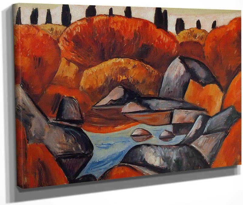 Flaming Pool Dogtown By Marsden Hartley Fine Art Print