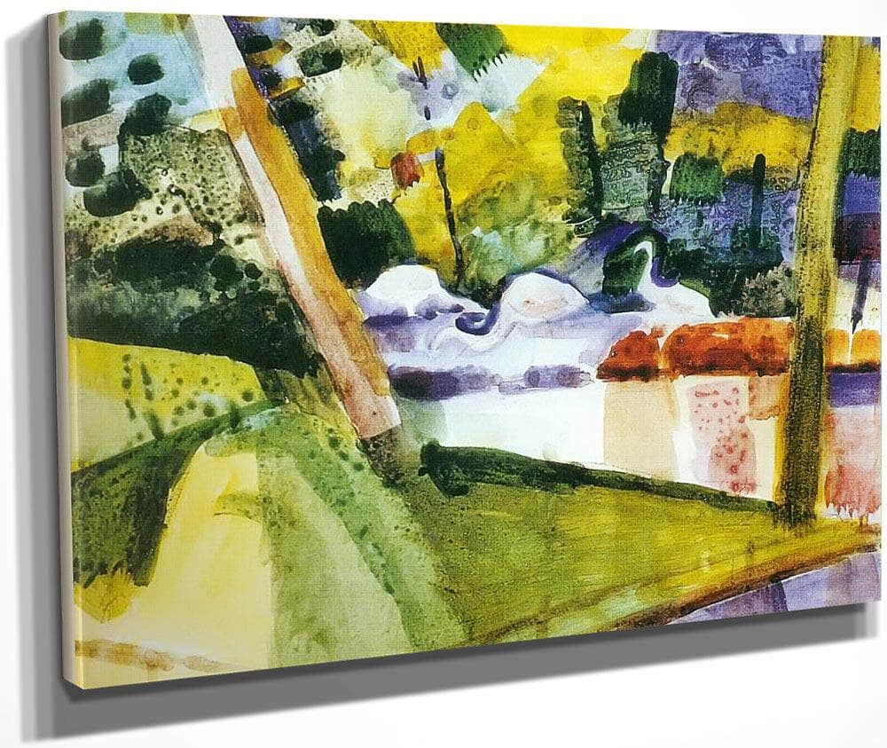 Flamingos At The Zoo By August Macke Fine Art Print
