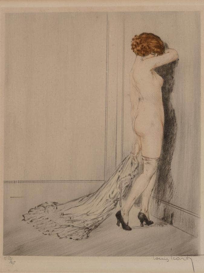 Flirtation Circa 1914 By Louis Icart Fine Art Print
