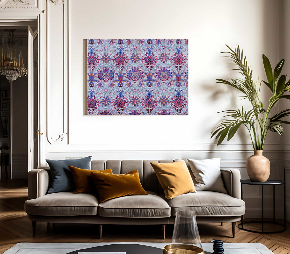 Floral Patterned Wallpaper By William Morris Fine Art Print