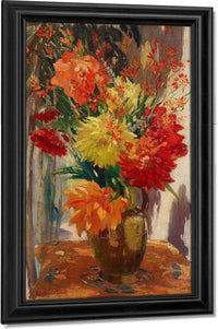 Floral Still Life (Mums And Crocosmia) By Colin Campbell Cooper Fine Art Print