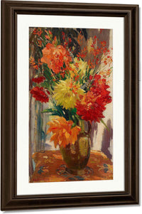 Floral Still Life (Mums And Crocosmia) By Colin Campbell Cooper Fine Art Print