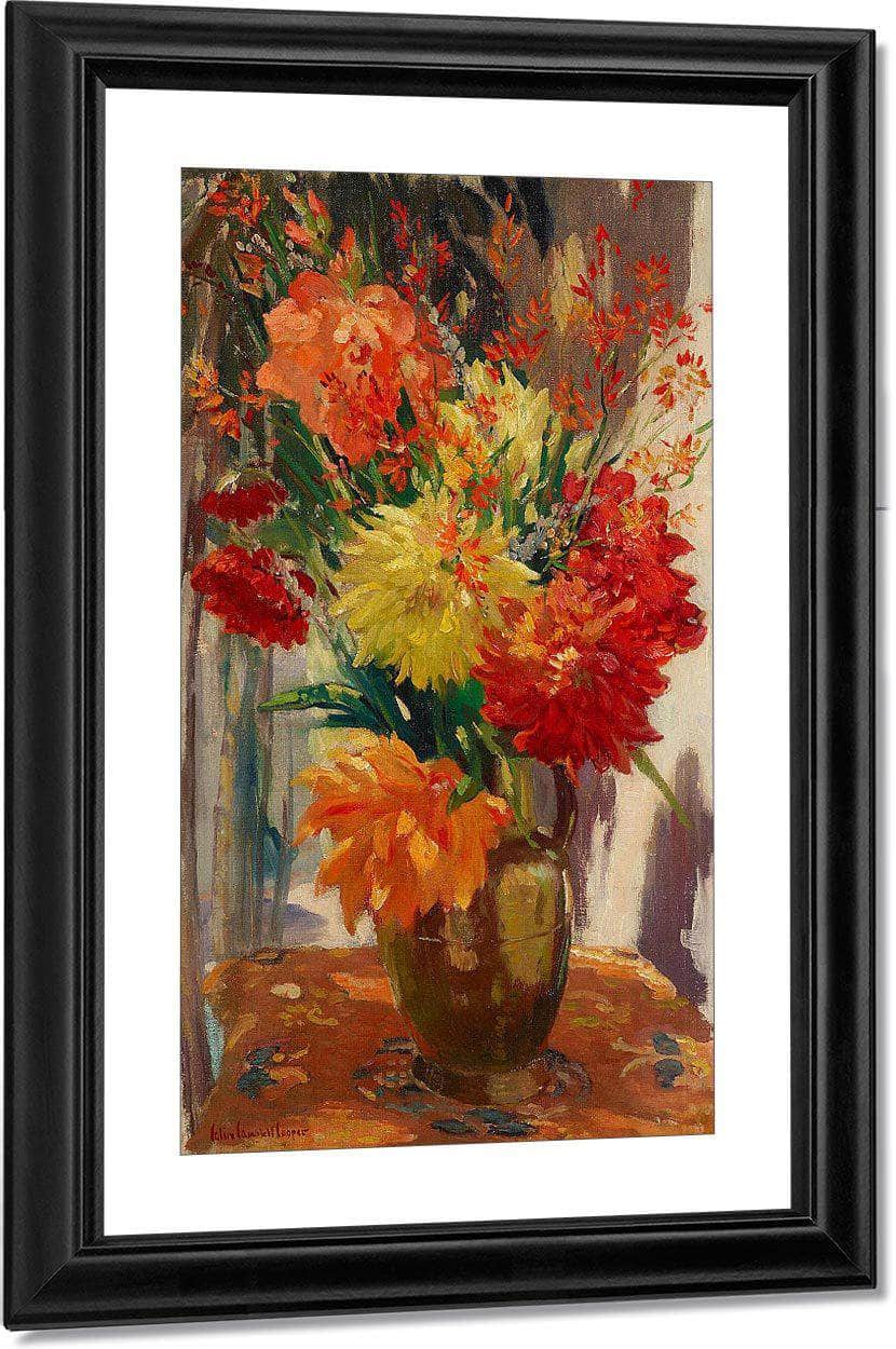 Floral Still Life (Mums And Crocosmia) By Colin Campbell Cooper Fine Art Print
