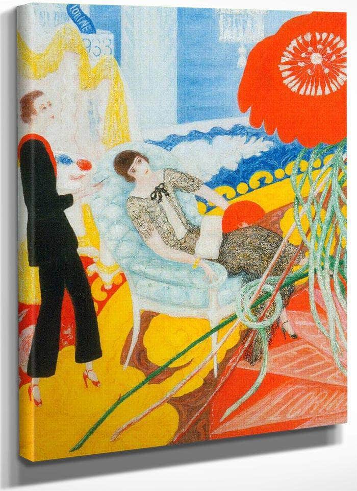 Florine And Ettie Family Portrait By Florine Stettheimer Fine Art Print